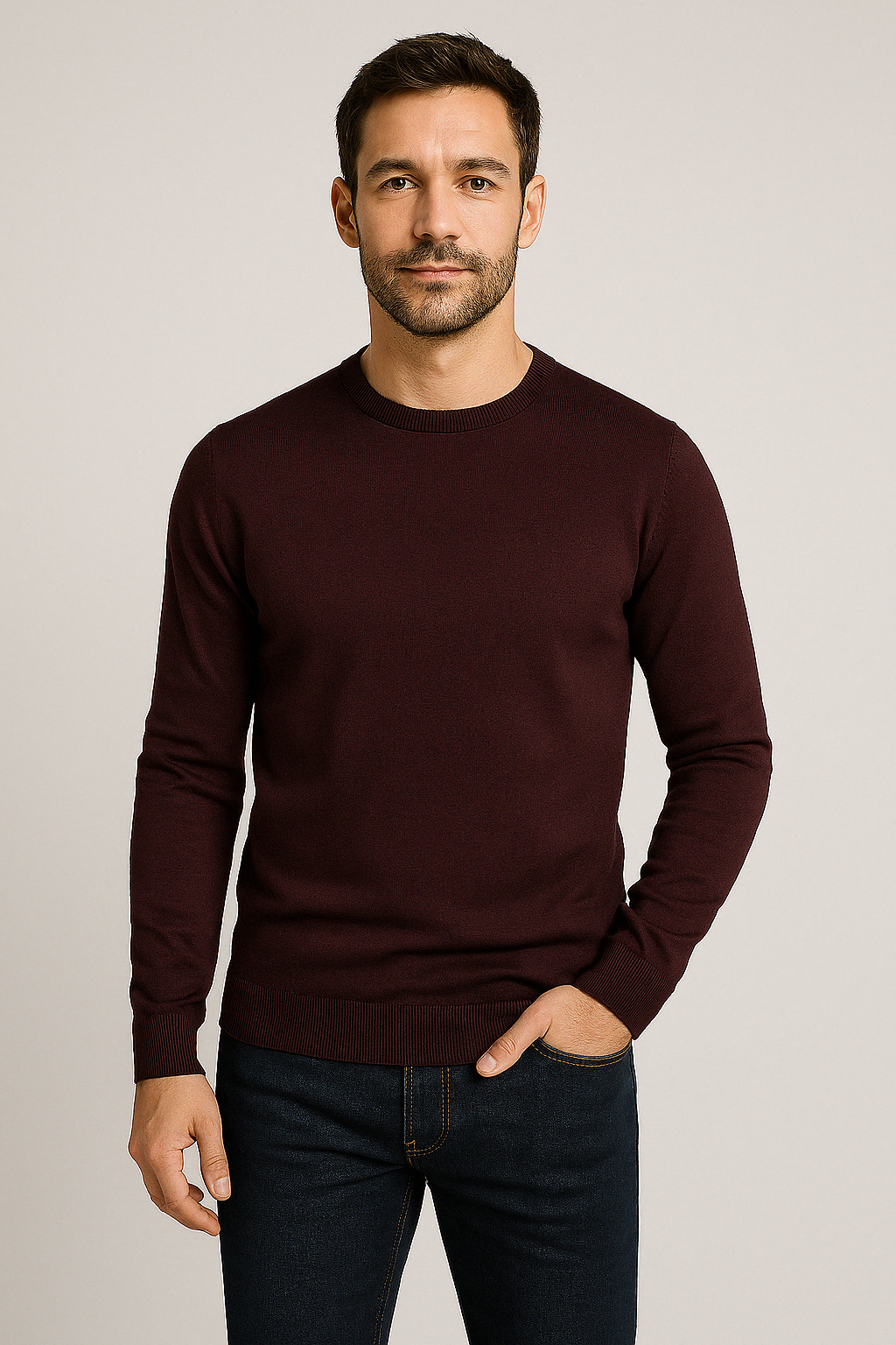 Stylish Slim Fit Knitted Sweater for Men