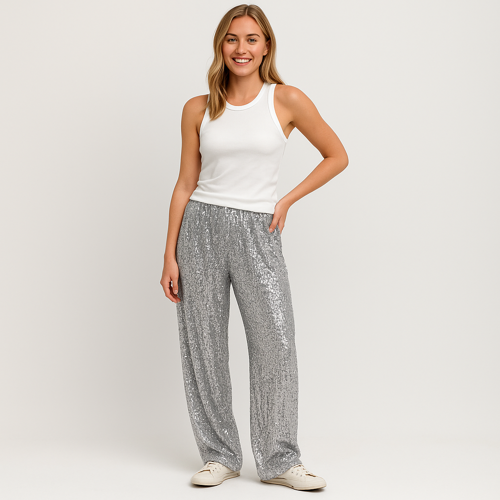 Women's Silky Sequin Pants