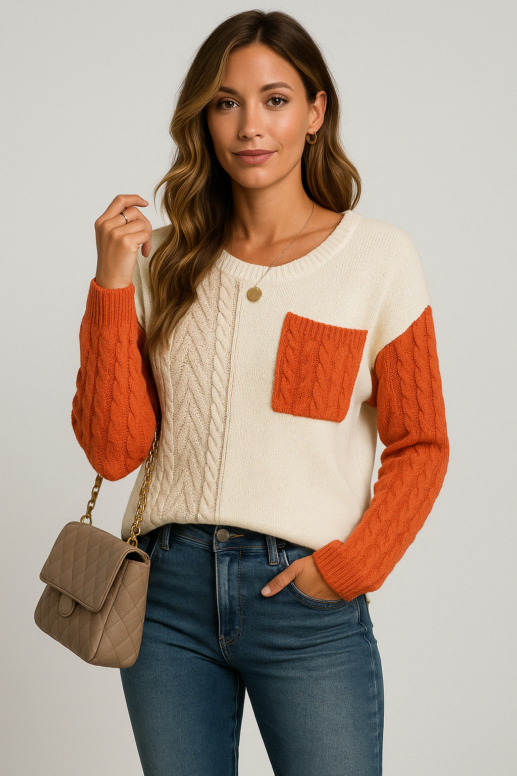 Trendy Casual Patchwork Jumper for Women