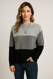 Chic Elegant Loose Fit Pullover Sweater for Women