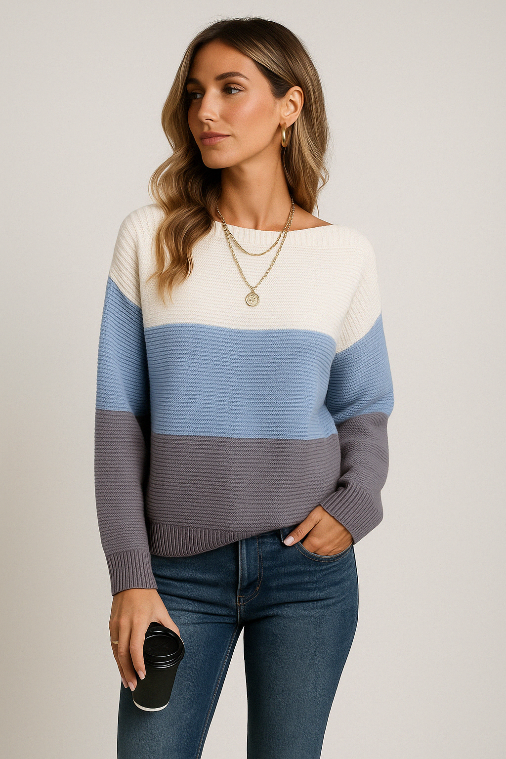 Chic Elegant Loose Fit Pullover Sweater for Women