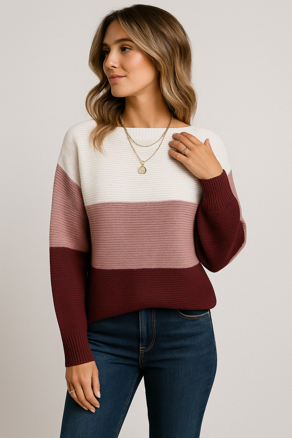 Chic Elegant Loose Fit Pullover Sweater for Women