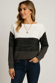 Chic Elegant Loose Fit Pullover Sweater for Women