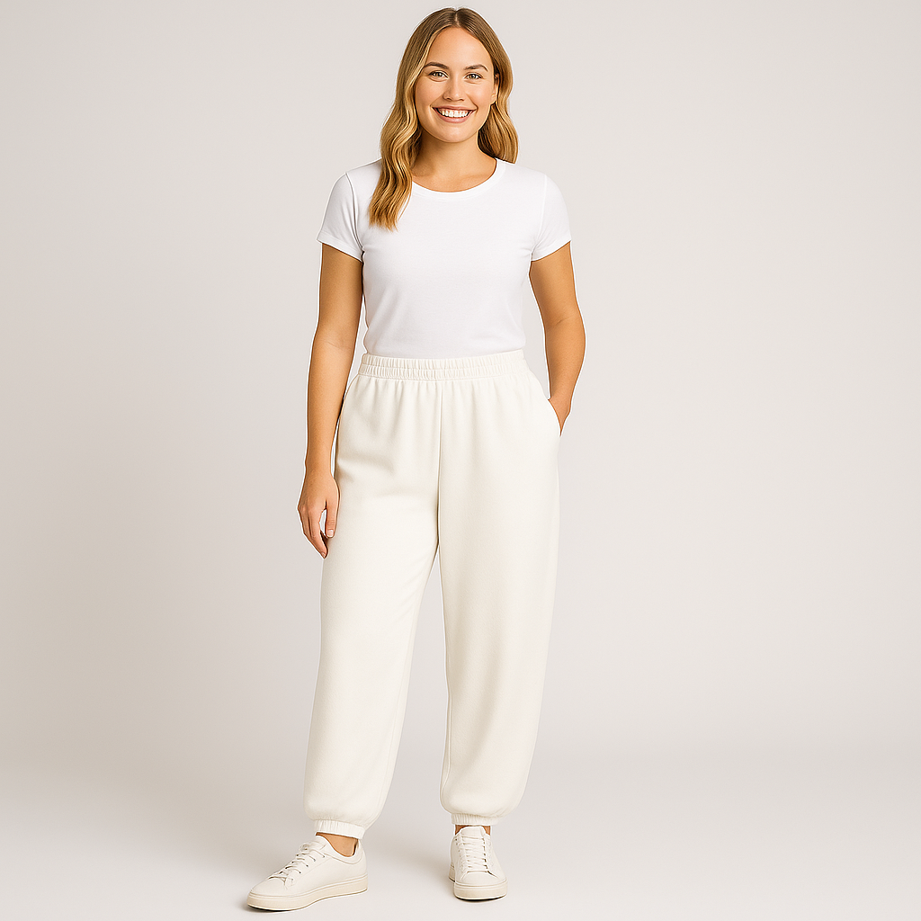 Women's Casual Jogging Pants - Soft Stretchable High Waist Loose-Fit with Pockets