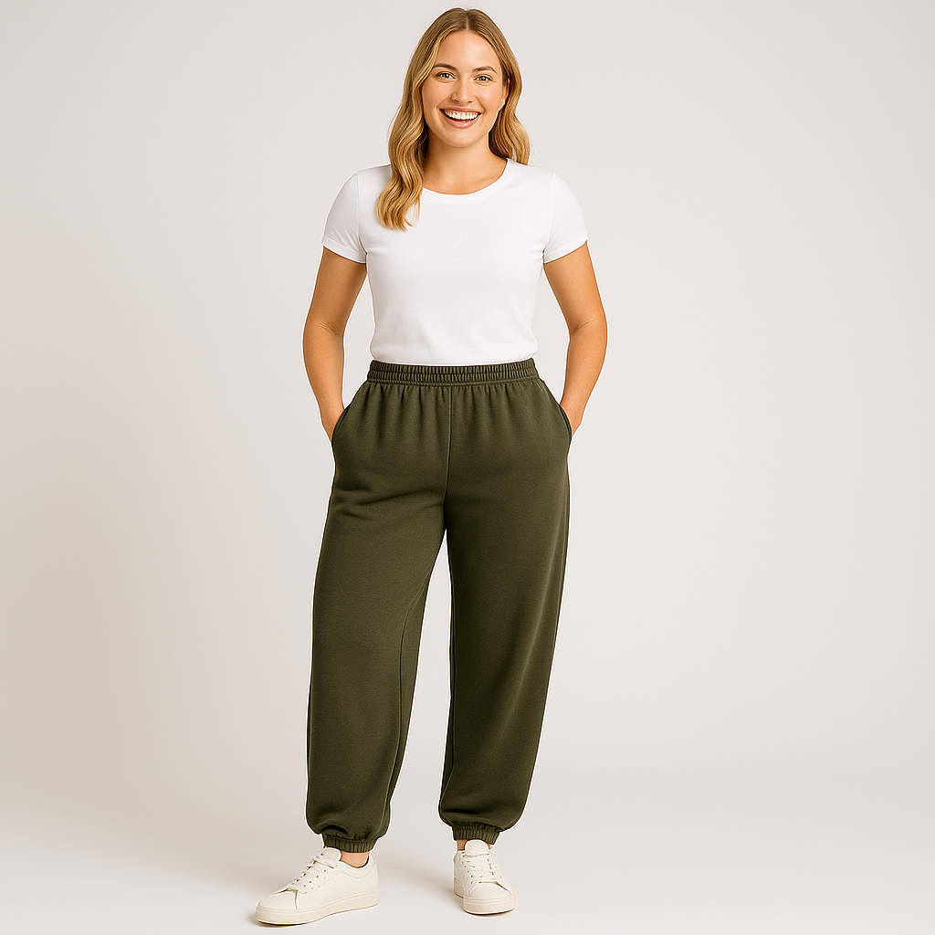 Women's Casual Jogging Pants - Soft Stretchable High Waist Loose-Fit with Pockets