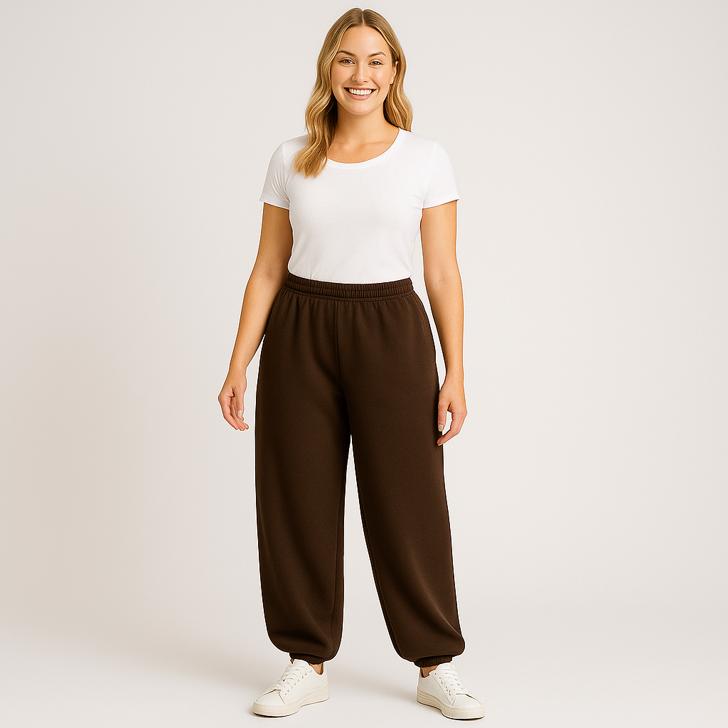 Women's Casual Jogging Pants - Soft Stretchable High Waist Loose-Fit with Pockets