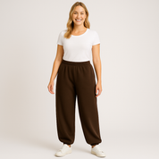 Women's Casual Jogging Pants - Soft Stretchable High Waist Loose-Fit with Pockets