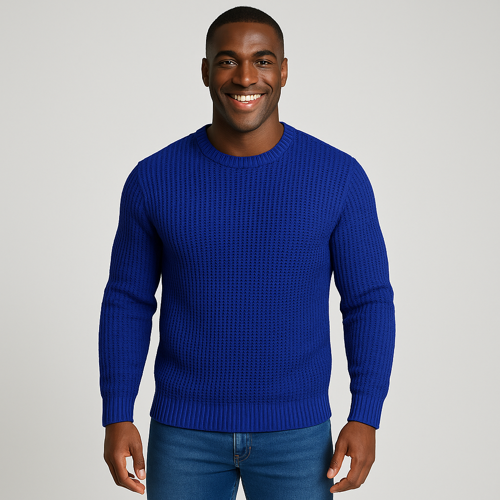 Men's Soft Cotton Sweater - Comfortable Fit, Long Sleeve, Versatile Style