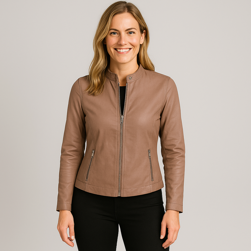 Women's Leather Jacket - Slim Fit Stylish Outerwear for Versatile Fashion