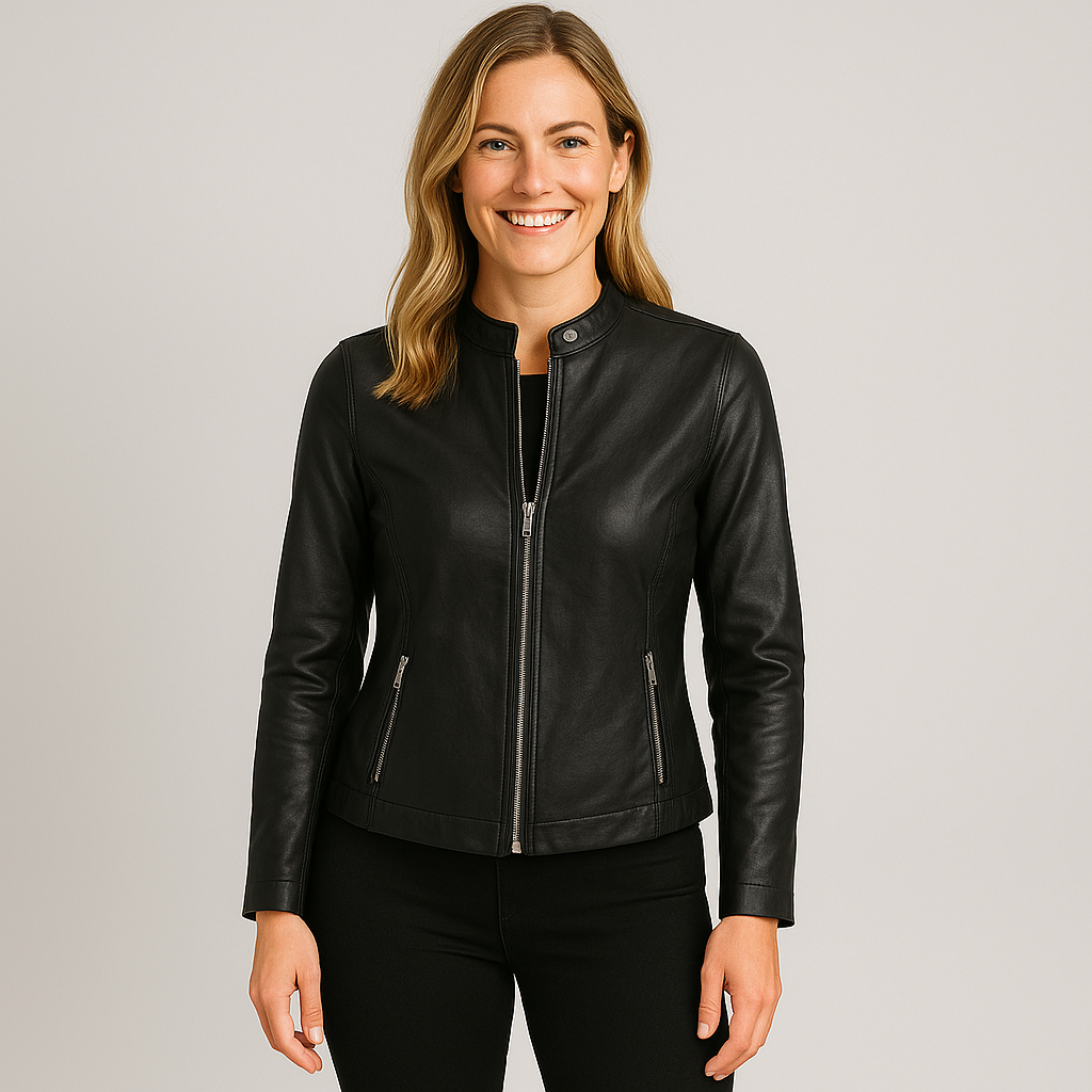 Women's Leather Jacket - Slim Fit Stylish Outerwear for Versatile Fashion
