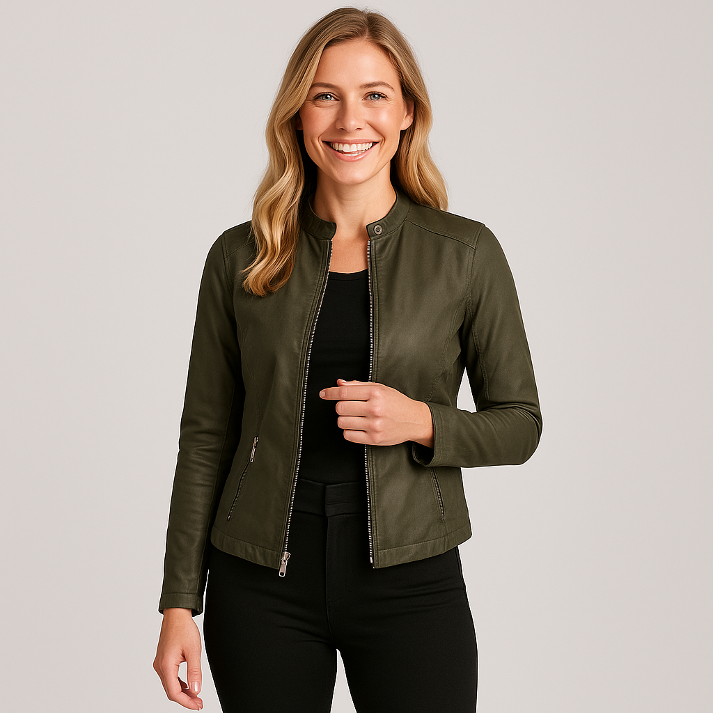 Women's Leather Jacket - Slim Fit Stylish Outerwear for Versatile Fashion