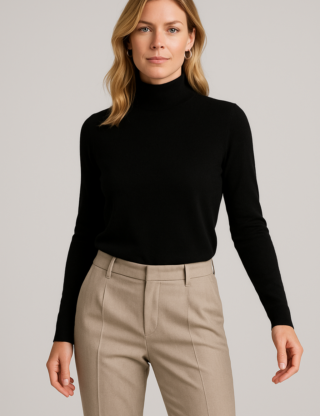 Women's Woool Turtleneck Sweater - Chic Slim Fit Pullover for Fall and Winter