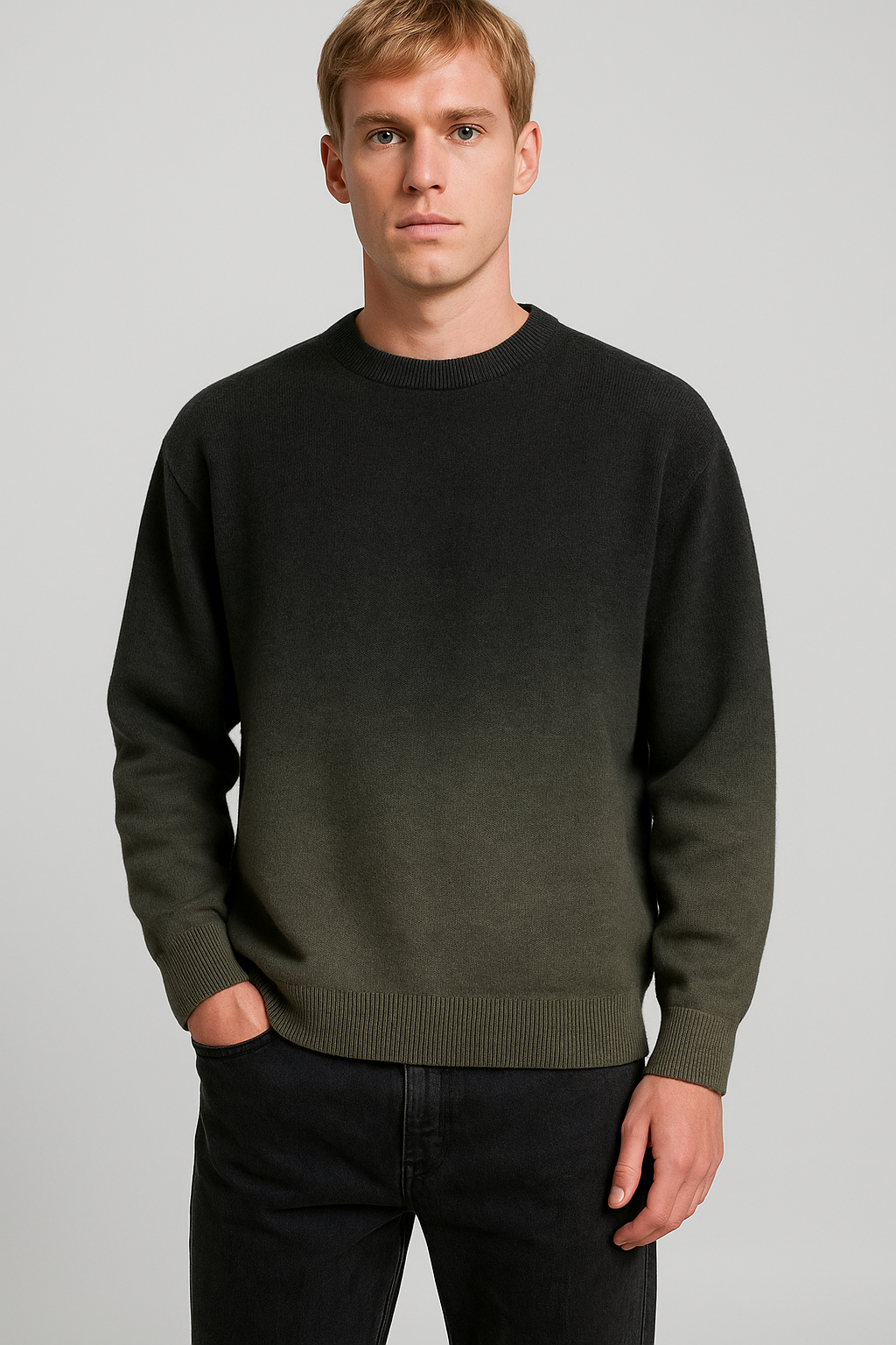 Luxe Sand Brown Velvet Long Sleeve Sweater - Cozy Warmth for All Occasions