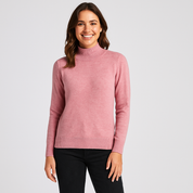 Women's Half Turtleneck Sweater - Slim Fit Knitted Sweater for Fall and Winter 100% Wool