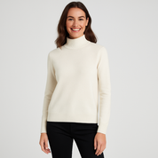 Women's Half Turtleneck Sweater - Slim Fit Knitted Sweater for Fall and Winter 100% Wool