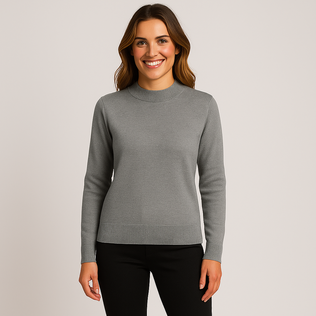 Women's Half Turtleneck Sweater - Slim Fit Knitted Sweater for Fall and Winter 100% Wool