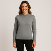 Women's Half Turtleneck Sweater - Slim Fit Knitted Sweater for Fall and Winter 100% Wool