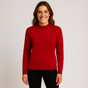 Women's Half Turtleneck Sweater - Slim Fit Knitted Sweater for Fall and Winter 100% Wool