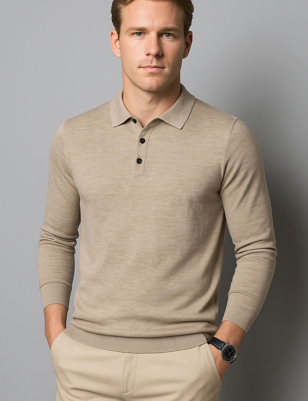 Stylish Wool Knitwear for Men - Versatile Business Casual Sweater