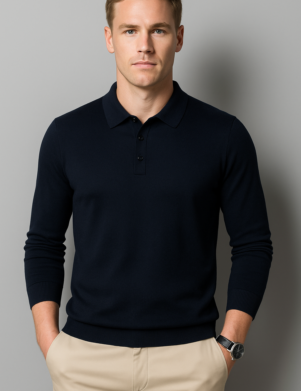 Stylish Wool Knitwear for Men - Versatile Business Casual Sweater