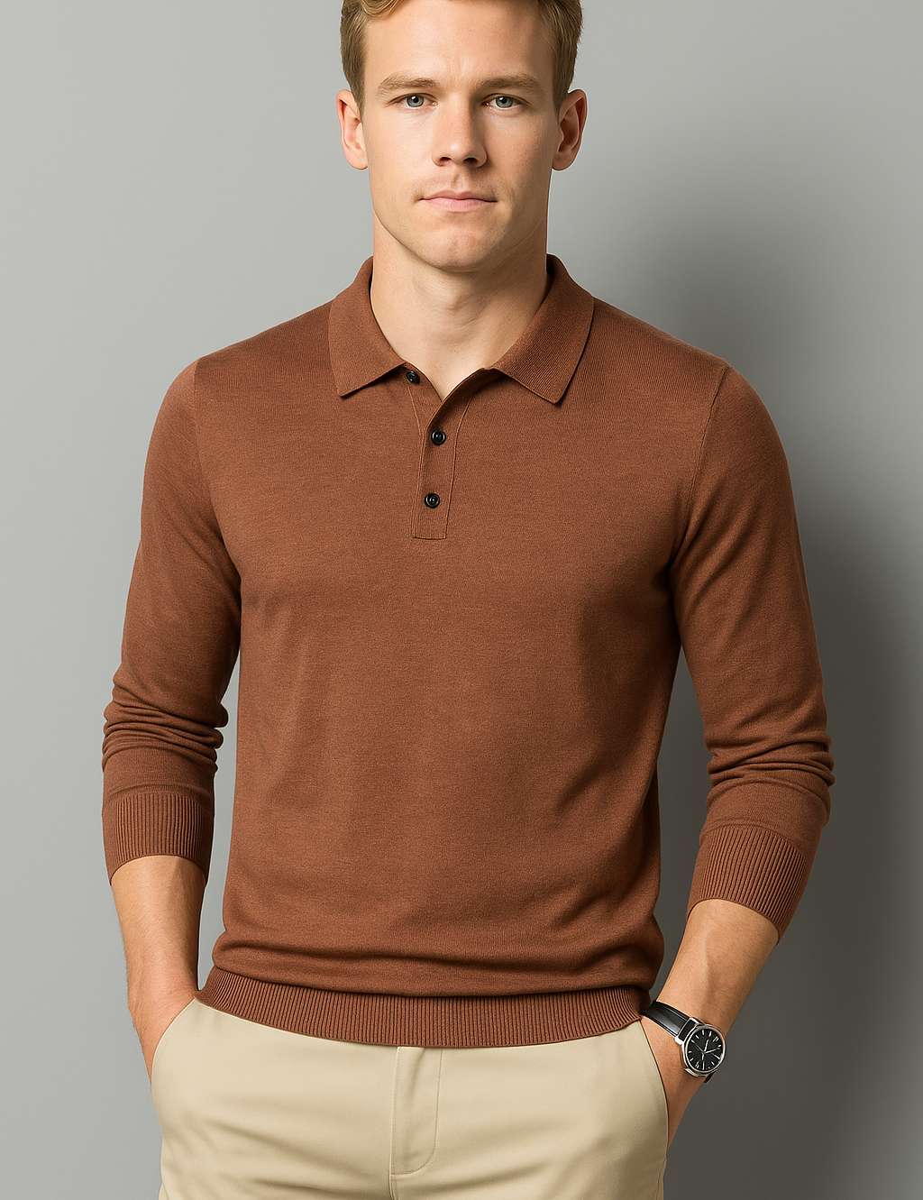 Stylish Wool Knitwear for Men - Versatile Business Casual Sweater