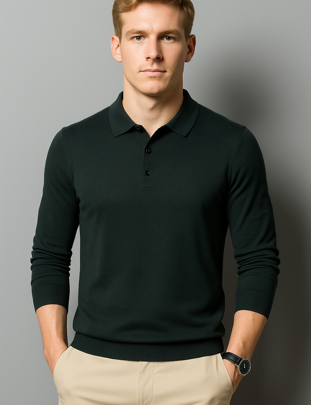 Stylish Wool Knitwear for Men - Versatile Business Casual Sweater