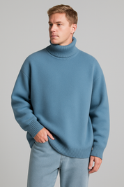 Cozy Loose Fit Knitted Turtleneck for Men - Autumn/Winter