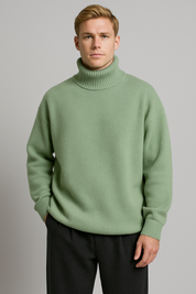 Cozy Loose Fit Knitted Turtleneck for Men - Autumn/Winter