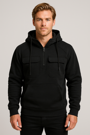 Versatile Men's Half-Zip Hoodie for Casual Comfort