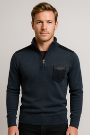 Cozy Half-Zip Roll Neck Sweater for Ultimate Comfort