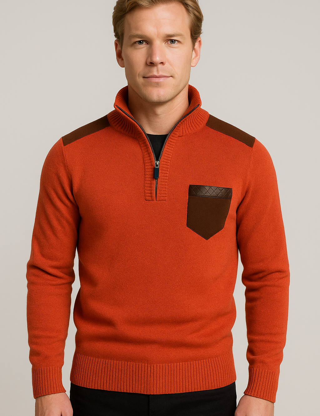 Cozy Half-Zip Roll Neck Sweater for Ultimate Comfort