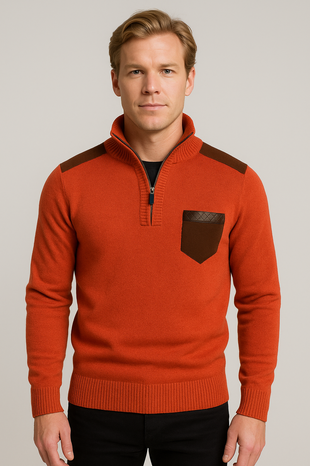 Cozy Half-Zip Roll Neck Sweater for Ultimate Comfort