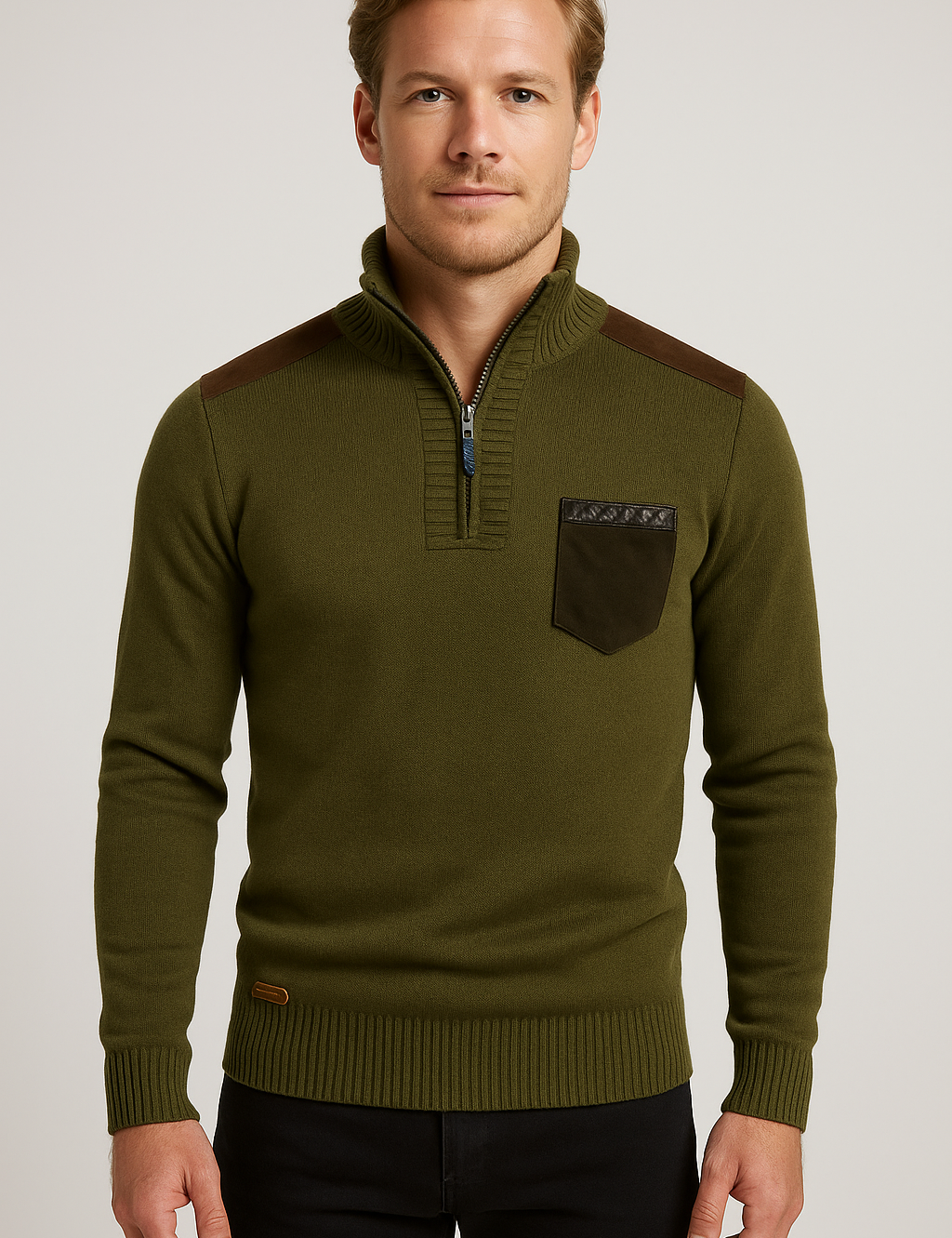 Cozy Half-Zip Roll Neck Sweater for Ultimate Comfort