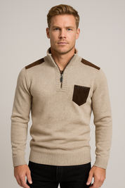 Cozy Half-Zip Roll Neck Sweater for Ultimate Comfort