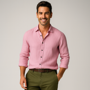 Men's Long Sleeve Vintage Linen Shirt - Breathable & Relaxed Fit