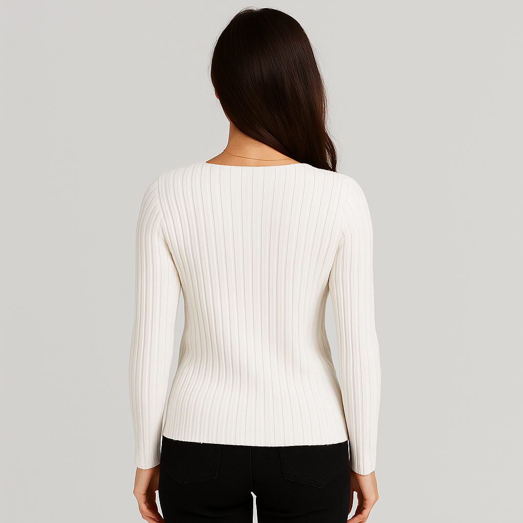 Women's V-Neck Long Sleeve Pullover Top - Stylish Blouse for Women