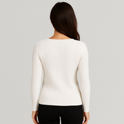 Women's V-Neck Long Sleeve Pullover Top - Stylish Blouse for Women