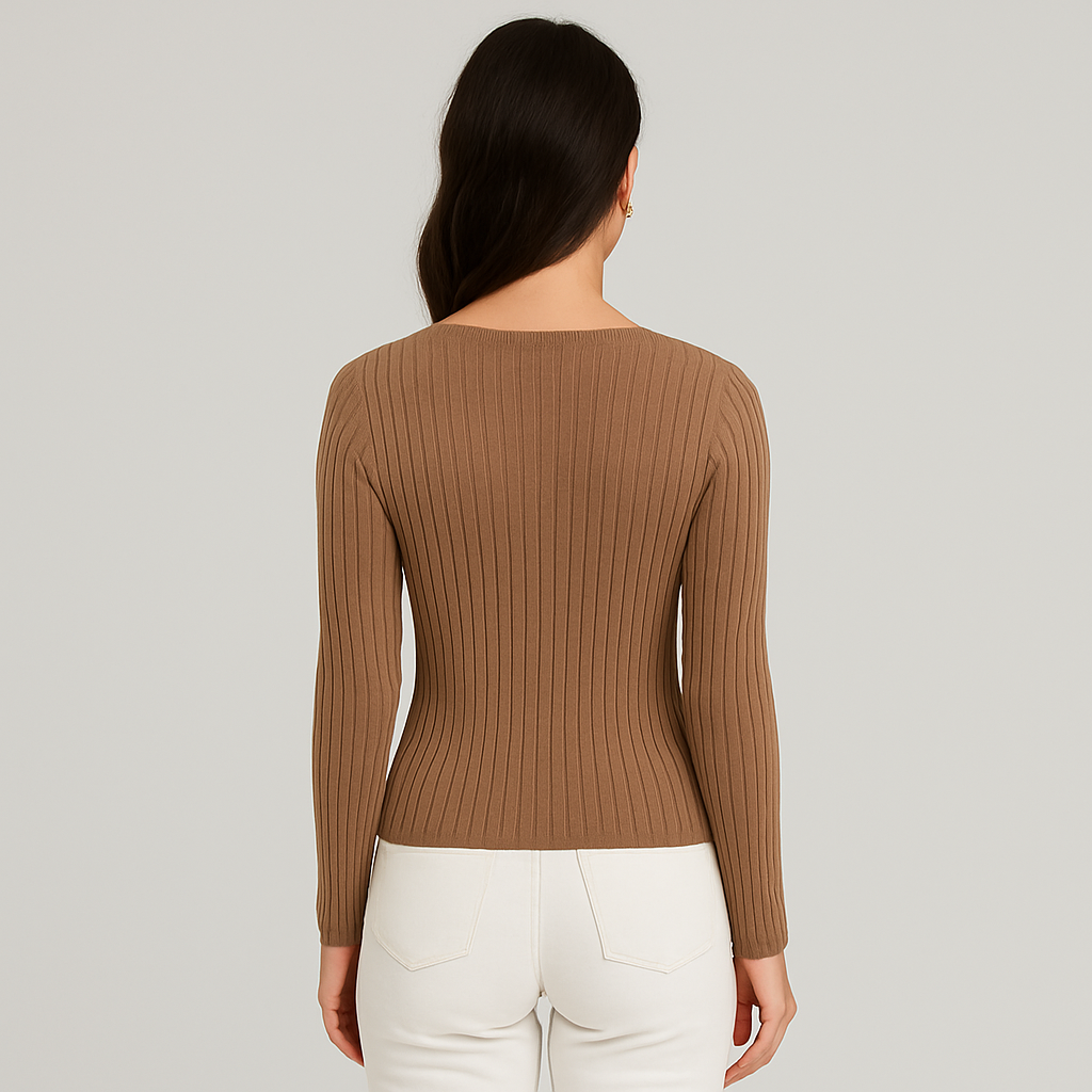 Women's V-Neck Long Sleeve Pullover Top - Stylish Blouse for Women