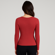 Women's V-Neck Long Sleeve Pullover Top - Stylish Blouse for Women