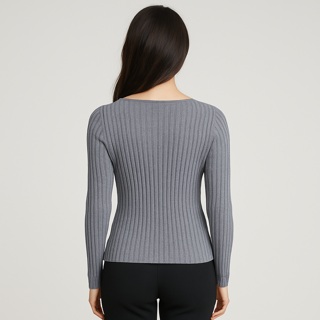 Women's V-Neck Long Sleeve Pullover Top - Stylish Blouse for Women