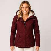 Women's Long Winter Coat - Elegant Warm Wool Puffer Coat for Cold Weather