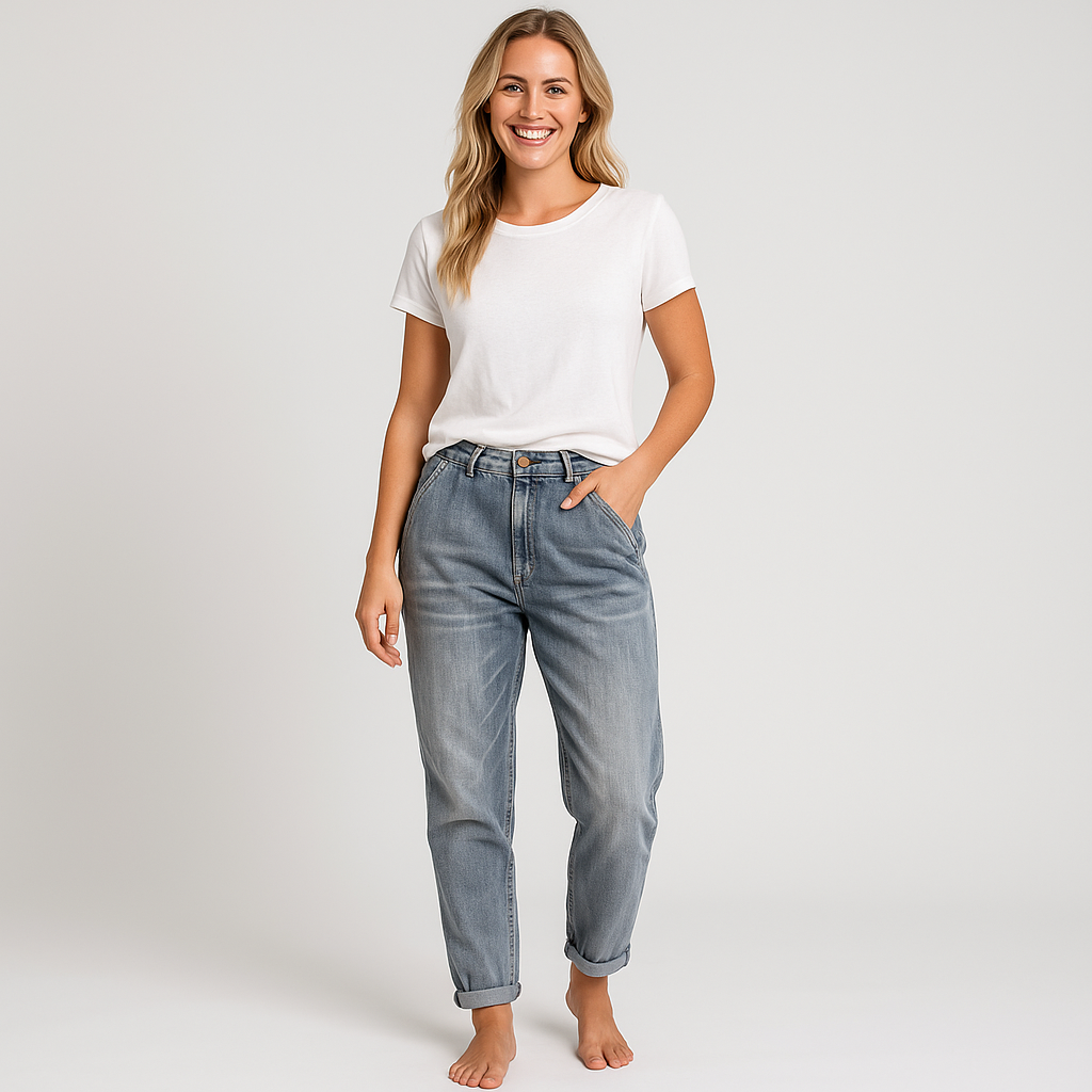 Women's Casual Jeans - Comfortable Fit, Durable Polyester, Versatile Style