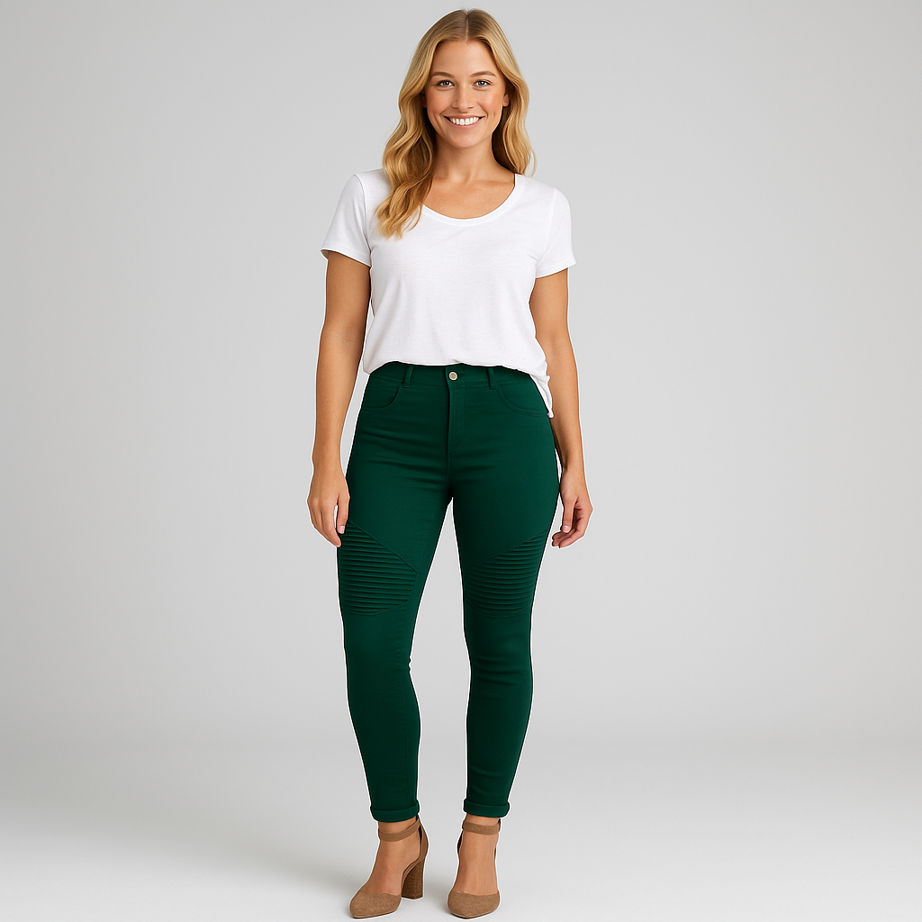 Women's High Waist Jeggings - Stylish Stretch Fabric for Comfort and Fit