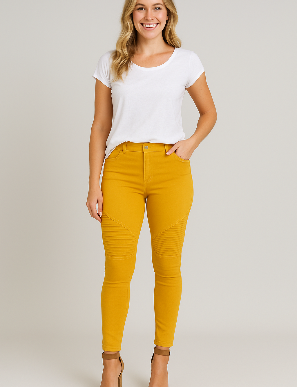 Women's High Waist Jeggings - Stylish Stretch Fabric for Comfort and Fit