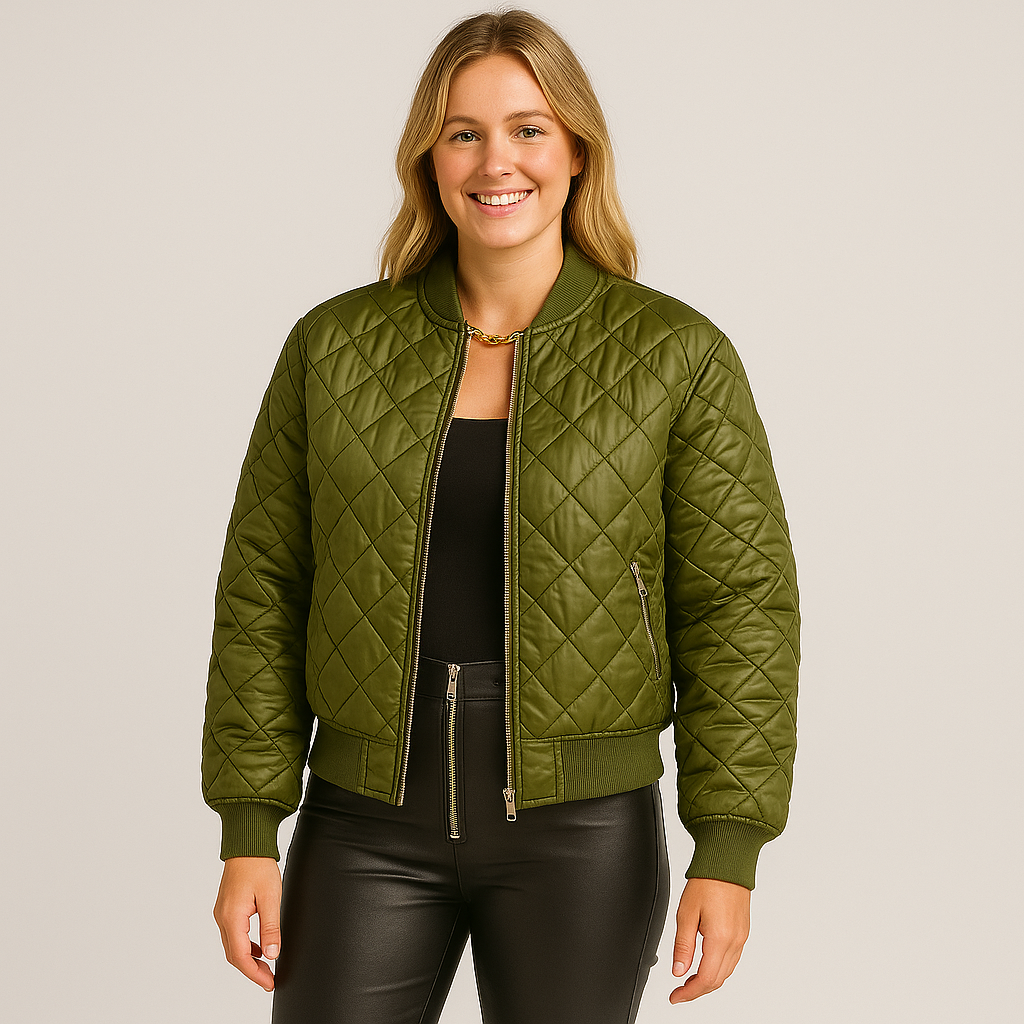 Women's Puffer Jacket - Elegant Satin-Like Winter Coat for Women