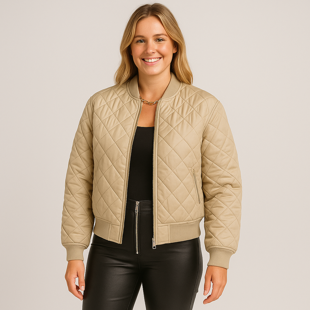 Women's Puffer Jacket - Elegant Satin-Like Winter Coat for Women