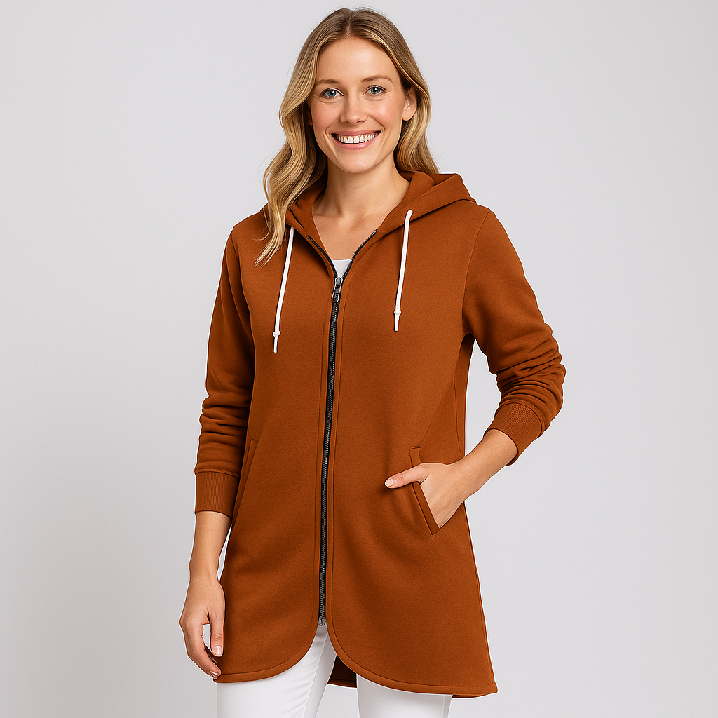 Women's Medium-Length Hooded Jacket - Stylish & Versatile Women's Coats