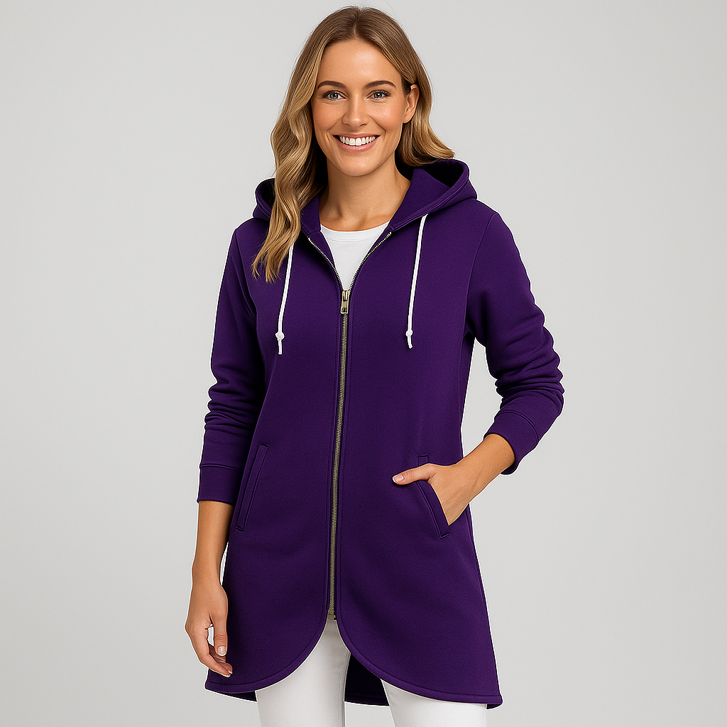 Women's Medium-Length Hooded Jacket - Stylish & Versatile Women's Coats