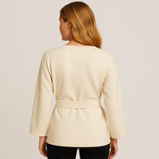 Women's Slim Fit Cardigan Sweater with V Neck and Sashes for Autumn