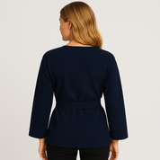 Women's Slim Fit Cardigan Sweater with V Neck and Sashes for Autumn